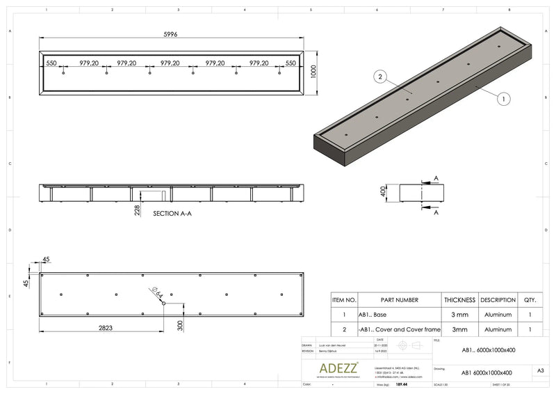 Adezz Water Feature AB1 Contemporary Planters