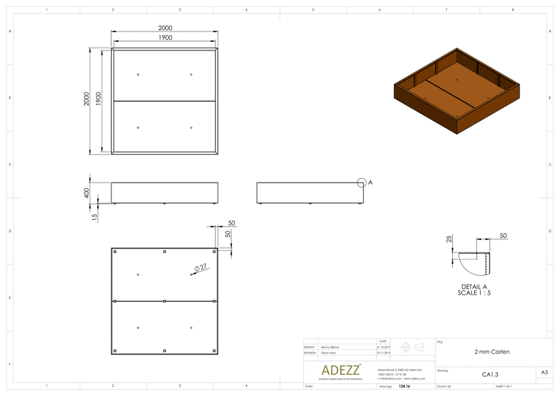 Adezz Corten Planter Carrez Standard