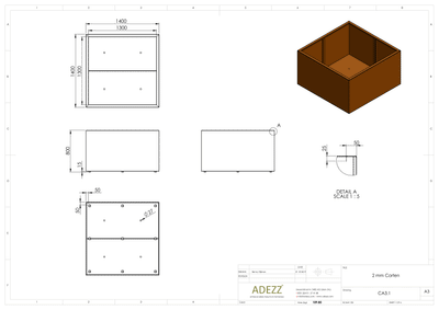 Adezz Corten Planter Carrez Standard