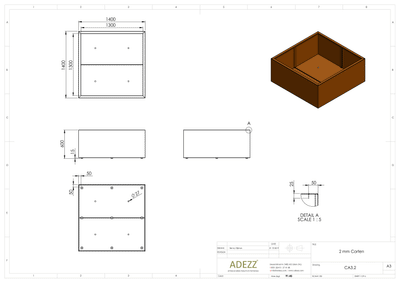 Adezz Corten Planter Carrez Standard