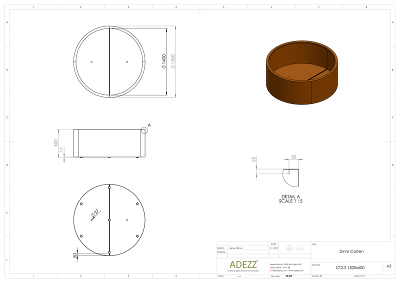 Adezz Circum Circular Corten Planter Adezz Circum Circular Corten Planter