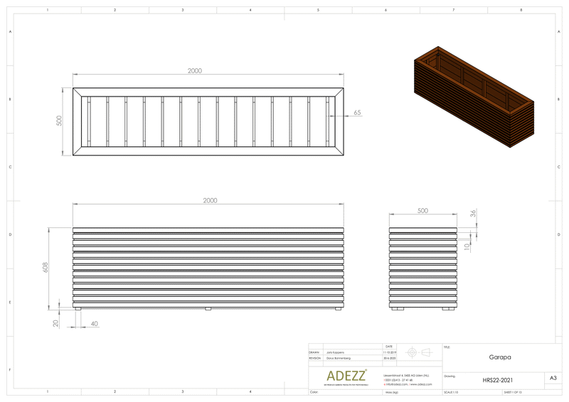 Adezz Harwood Planter Malga