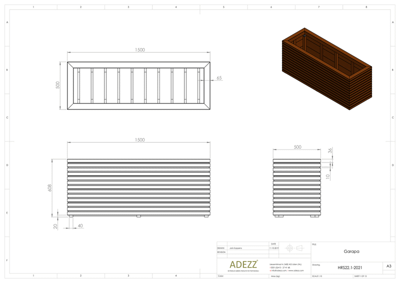 Adezz Harwood Planter Malga