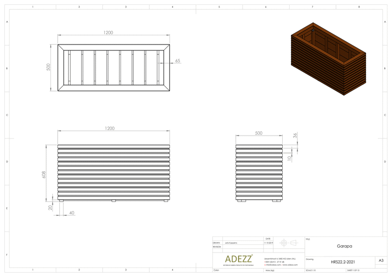 Adezz Harwood Planter Malga