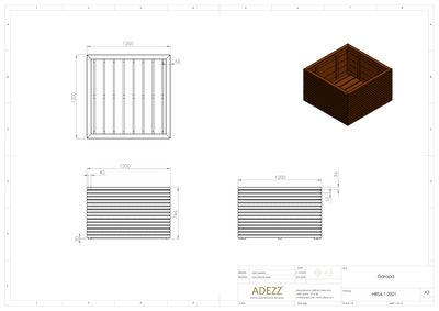 Adezz Harwood Planter Malga