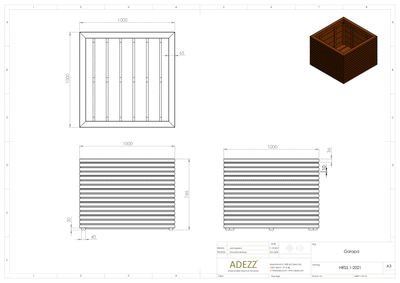 Adezz Harwood Planter Malga