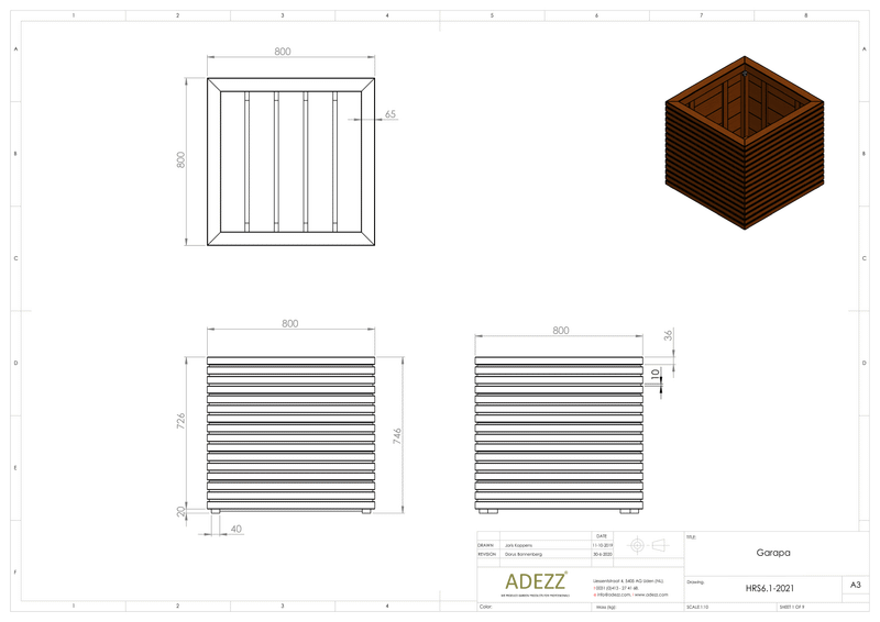 Adezz Harwood Planter Malga